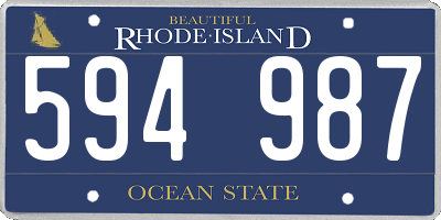 RI license plate 594987