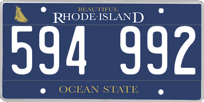 RI license plate 594992