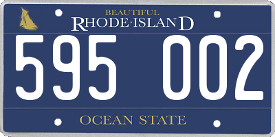 RI license plate 595002