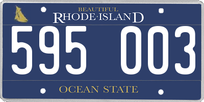 RI license plate 595003