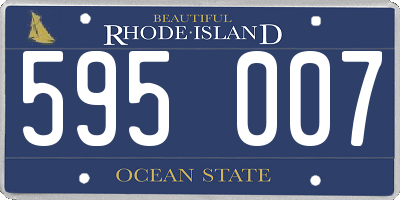 RI license plate 595007