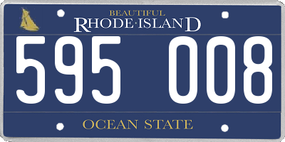 RI license plate 595008