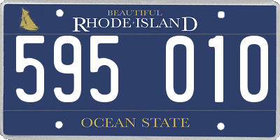 RI license plate 595010