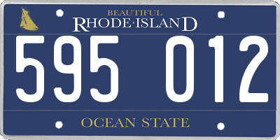 RI license plate 595012