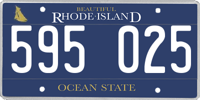 RI license plate 595025