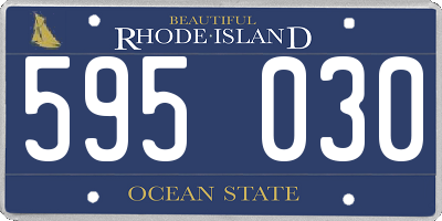 RI license plate 595030