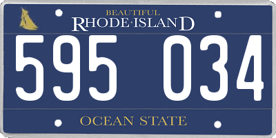 RI license plate 595034
