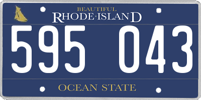 RI license plate 595043