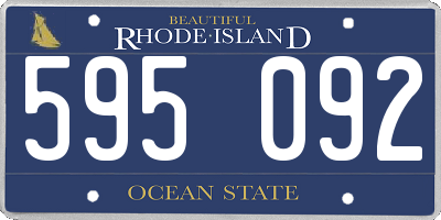 RI license plate 595092