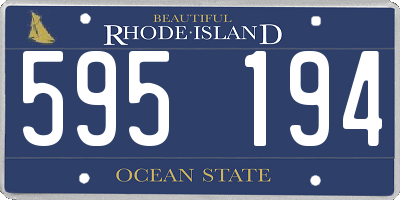 RI license plate 595194
