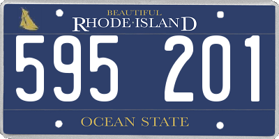 RI license plate 595201