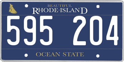 RI license plate 595204