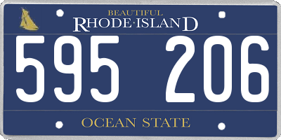 RI license plate 595206