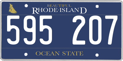 RI license plate 595207