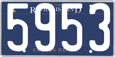 RI license plate 5953