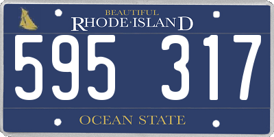 RI license plate 595317