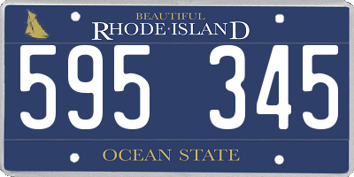 RI license plate 595345