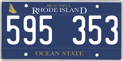 RI license plate 595353