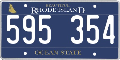 RI license plate 595354