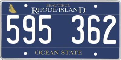 RI license plate 595362