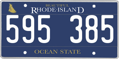 RI license plate 595385