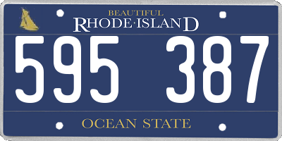 RI license plate 595387