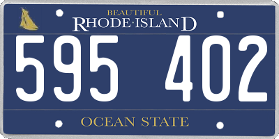 RI license plate 595402