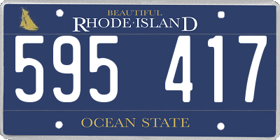 RI license plate 595417
