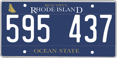 RI license plate 595437