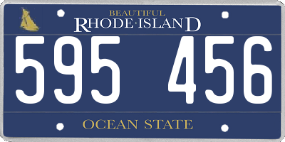 RI license plate 595456