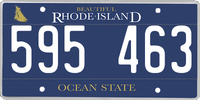 RI license plate 595463