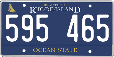RI license plate 595465