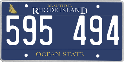RI license plate 595494