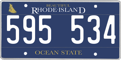RI license plate 595534