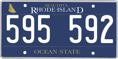 RI license plate 595592
