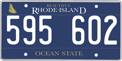 RI license plate 595602