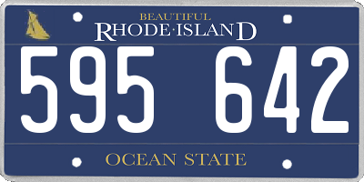 RI license plate 595642