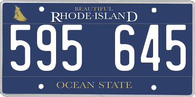 RI license plate 595645