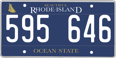 RI license plate 595646