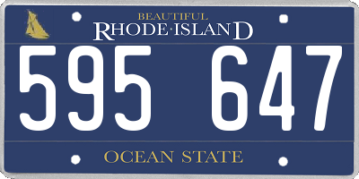 RI license plate 595647