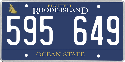 RI license plate 595649