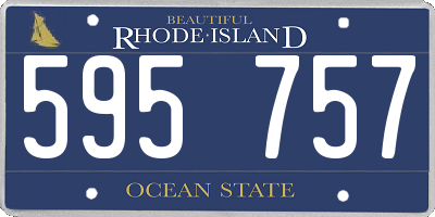 RI license plate 595757