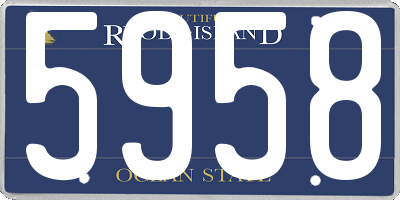 RI license plate 5958