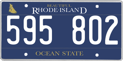 RI license plate 595802