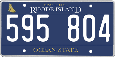 RI license plate 595804