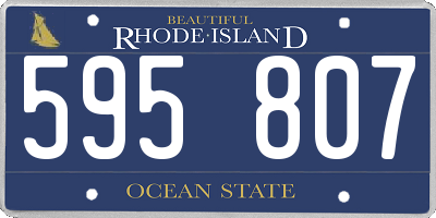RI license plate 595807