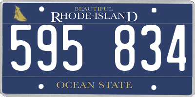 RI license plate 595834
