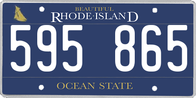 RI license plate 595865
