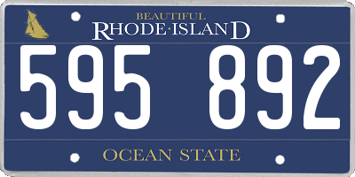 RI license plate 595892