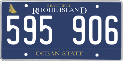 RI license plate 595906